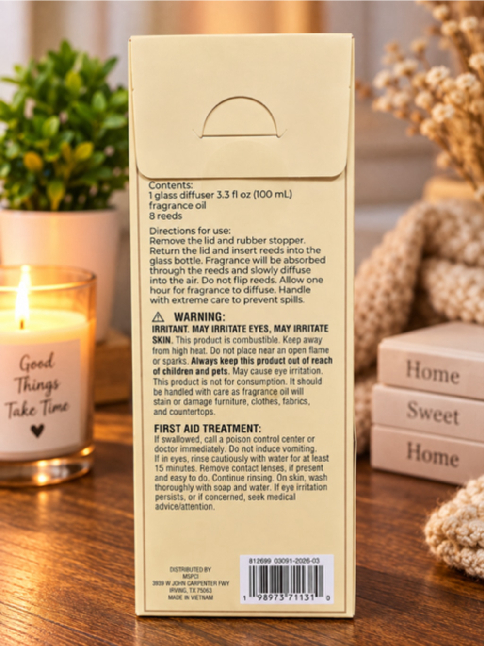 Ashland Toasted Vanilla Fall Reed Diffuser – 3.3 fl oz - Picture 2 of 3